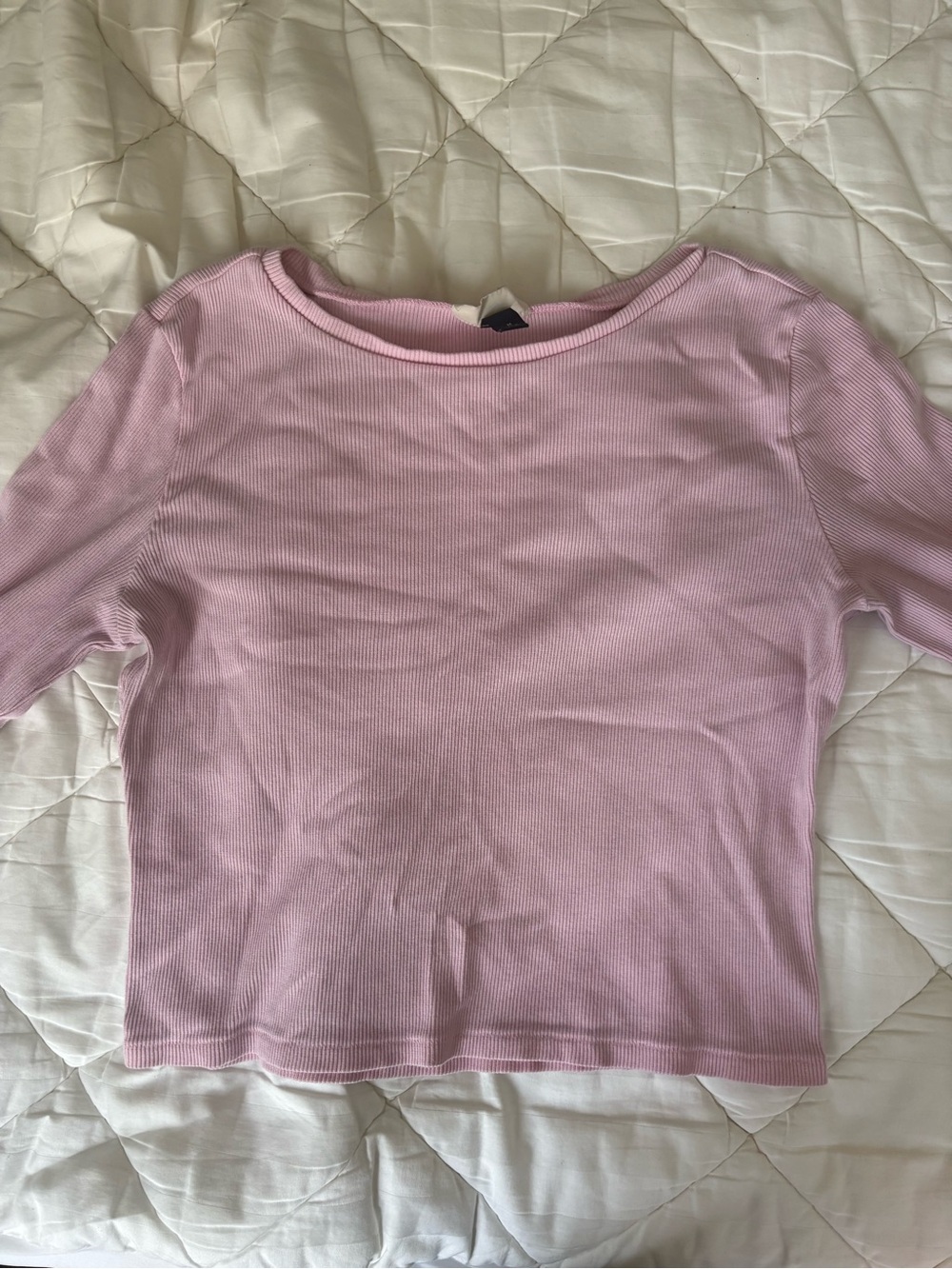 Universal Thread Light Pink Ribbed Long-Sleeve Tee